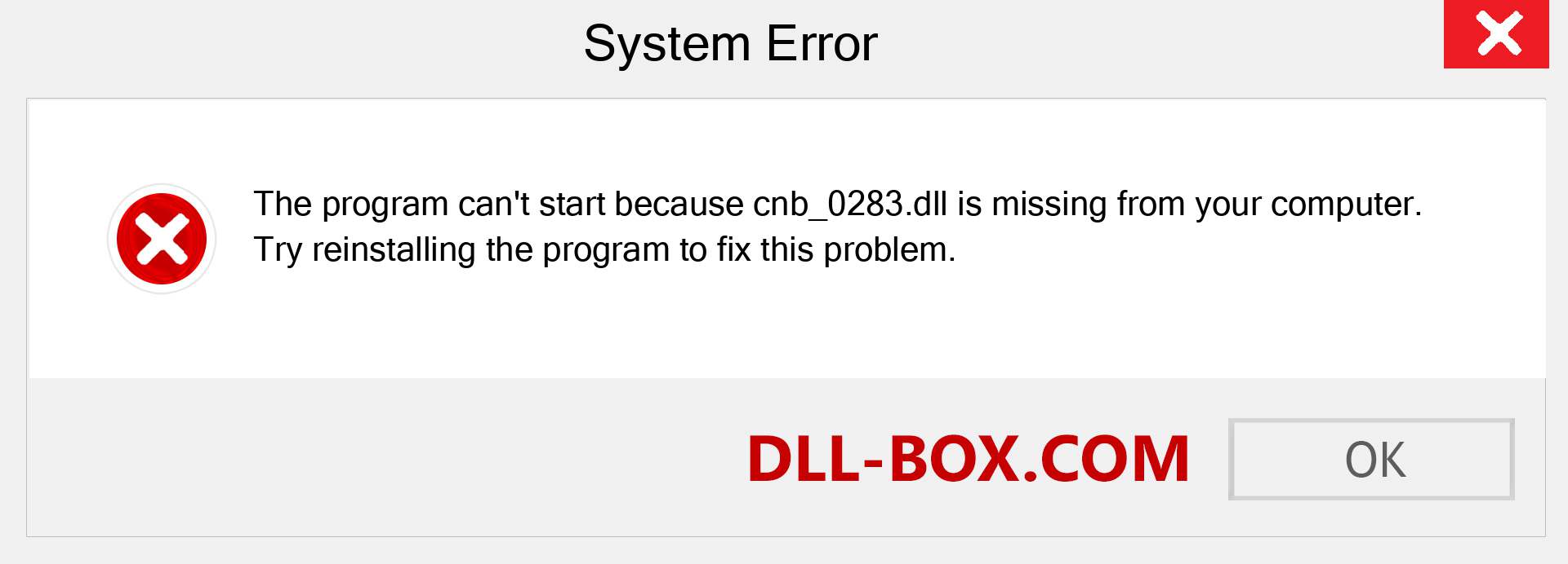  cnb_0283.dll file is missing?. Download for Windows 7, 8, 10 - Fix  cnb_0283 dll Missing Error on Windows, photos, images