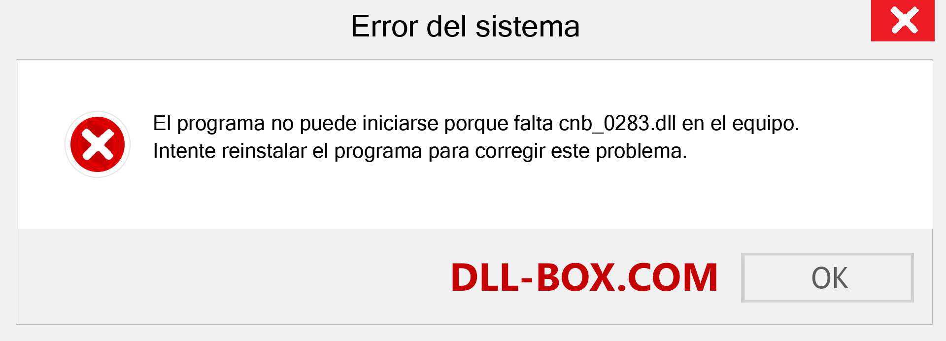 ¿Falta el archivo cnb_0283.dll ?. Descargar para Windows 7, 8, 10 - Corregir cnb_0283 dll Missing Error en Windows, fotos, imágenes